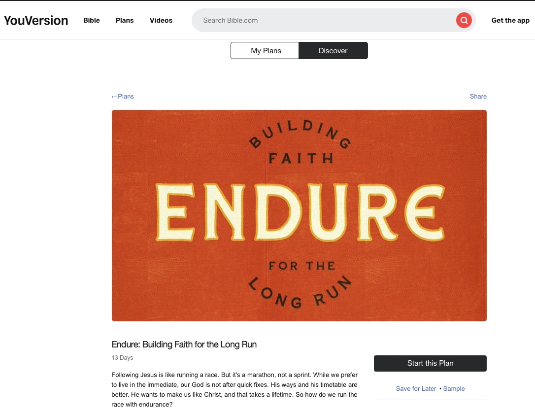 Endure Devotional Now on the Bible App